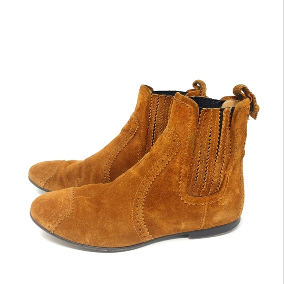 Balenciaga Tan Suede Pull On Ankle Bootie Size 36 1/2 - Picture 2 of 8